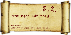 Pratinger Károly névjegykártya